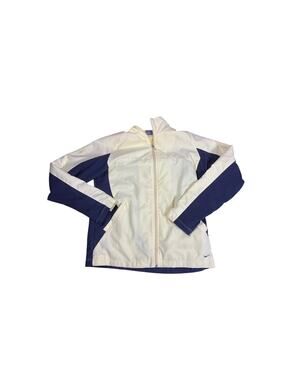 Nike Windbreaker Jacket Womens Medium Yellow Gray Full Zip Lightweight Athletic